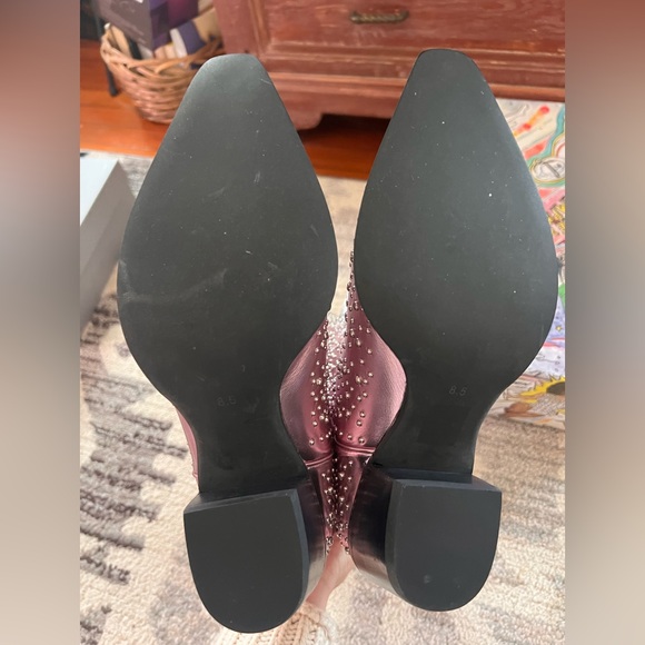 JEFFREY CAMPBELL FREE PEOPLE DAGGET STUDDED WESTERN BOOTS METALLIC PINK 💖 - Picture 5 of 8